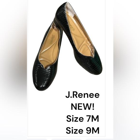 J.Renee shoes,women NEW!black patent lizard print BAMBALINA  classy ,1” heel - Picture 5 of 16